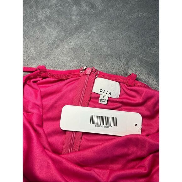 Olia Top Womens Size Small Pink Tank Asymmetric Ruched Draped Sleeveless NWT - Picture 3 of 8